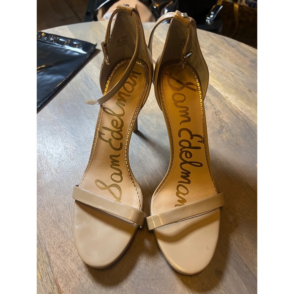 Sam Edelman Womens Heeled Sandals Ariella Patent Nude 9M